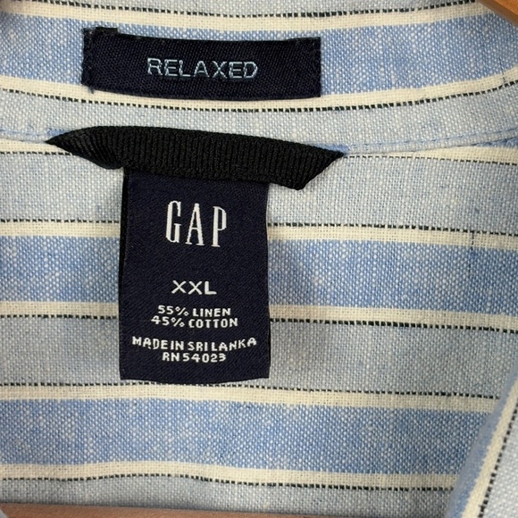 Gap Men Short Sleeve Button Down Shirt 100% Linen Sz XXL Beachy Coastal Breathe - Picture 4 of 10